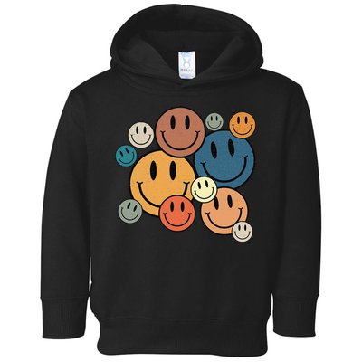 70s Retro Smile Face Cute Happy Peace Smiling Face Toddler Hoodie