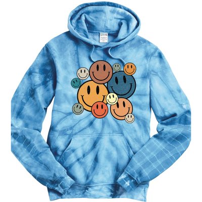 70s Retro Smile Face Cute Happy Peace Tie Dye Hoodie