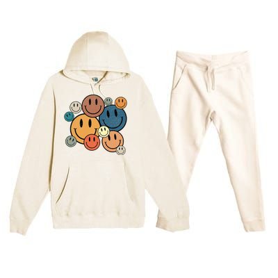 70s Retro Smile Face Cute Happy Peace Premium Hooded Sweatsuit Set