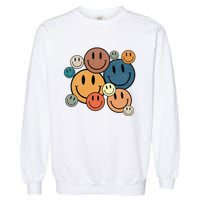 70s Retro Smile Face Cute Happy Peace Garment-Dyed Sweatshirt