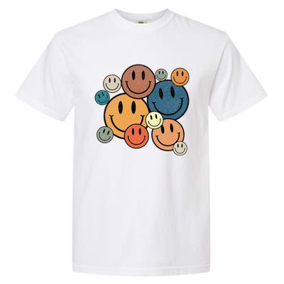 70s Retro Smile Face Cute Happy Peace Garment-Dyed Heavyweight T-Shirt