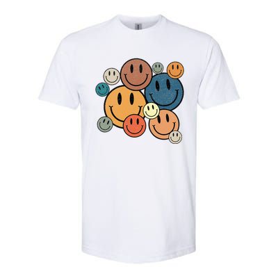 70s Retro Smile Face Cute Happy Peace Softstyle CVC T-Shirt