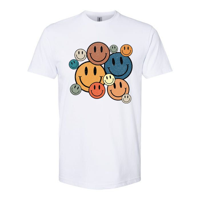 70s Retro Smile Face Cute Happy Peace Softstyle CVC T-Shirt