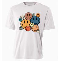 70s Retro Smile Face Cute Happy Peace Cooling Performance Crew T-Shirt