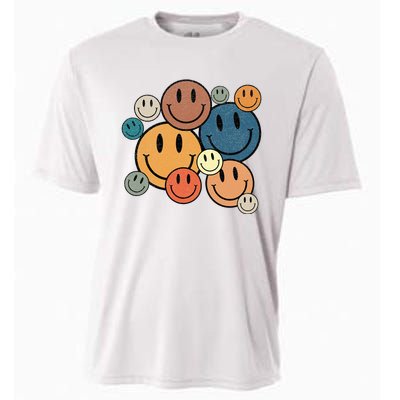 70s Retro Smile Face Cute Happy Peace Cooling Performance Crew T-Shirt