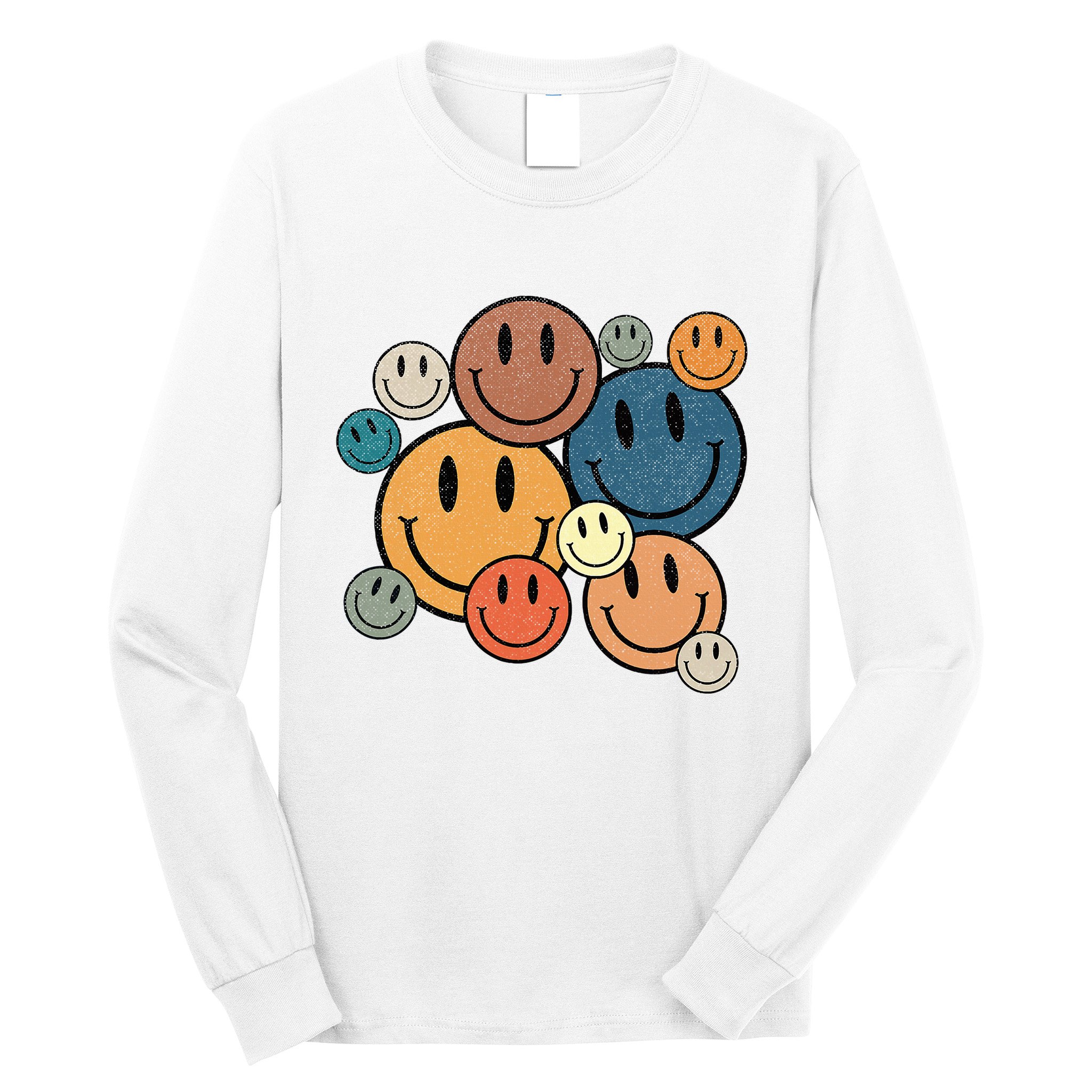 70s Retro Smile Face Cute Happy Peace Long Sleeve Shirt