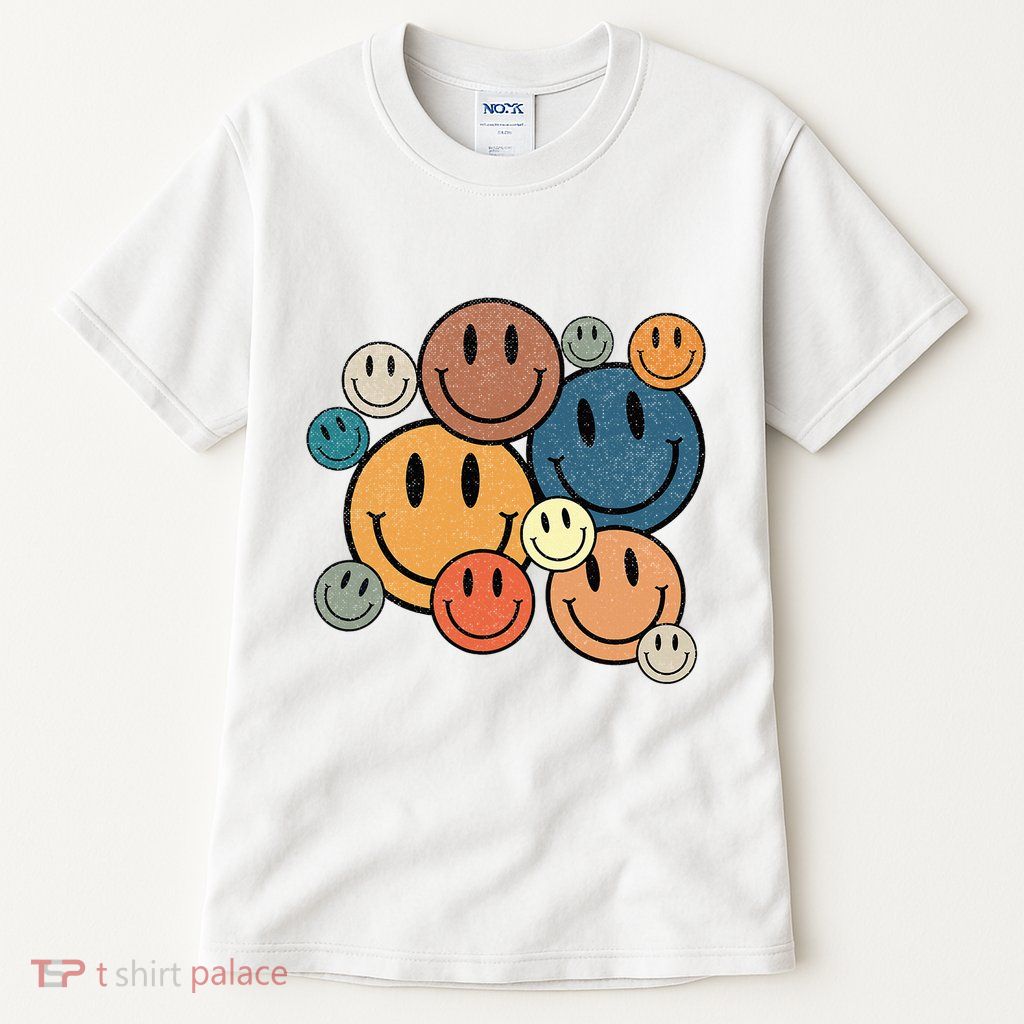 70s Retro Smile Face Cute Happy Peace Tall T-Shirt