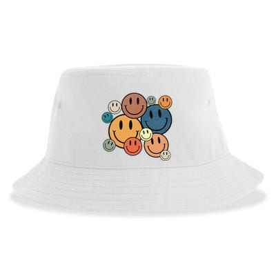70s Retro Smile Face Cute Happy Peace Sustainable Bucket Hat