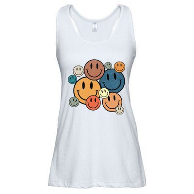 70s Retro Smile Face Cute Happy Peace Ladies Essential Flowy Tank
