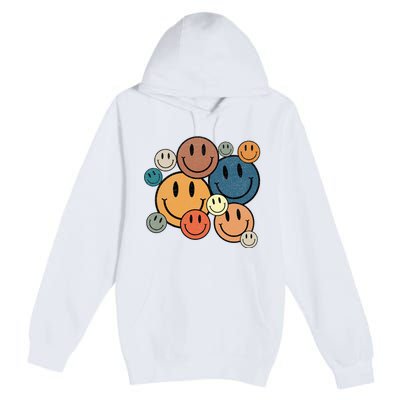 70s Retro Smile Face Cute Happy Peace Premium Pullover Hoodie