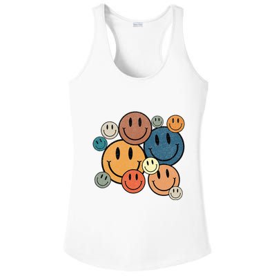 70s Retro Smile Face Cute Happy Peace Ladies PosiCharge Competitor Racerback Tank