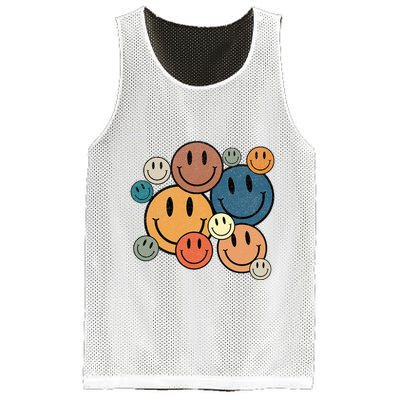 70s Retro Smile Face Cute Happy Peace Mesh Reversible Basketball Jersey Tank
