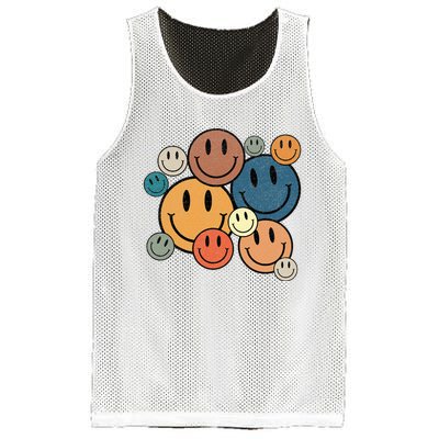 70s Retro Smile Face Cute Happy Peace Mesh Reversible Basketball Jersey Tank