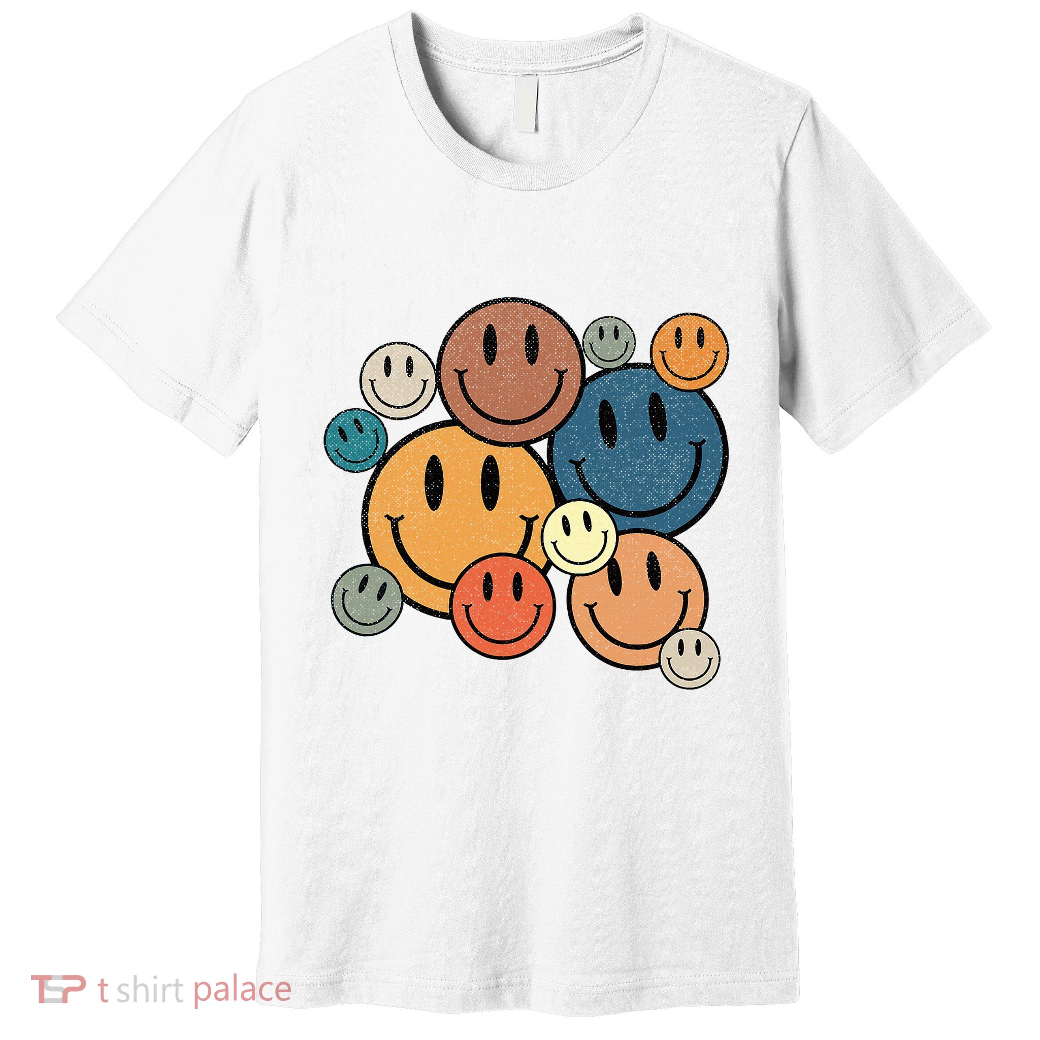 70s Retro Smile Face Cute Happy Peace Premium T-Shirt