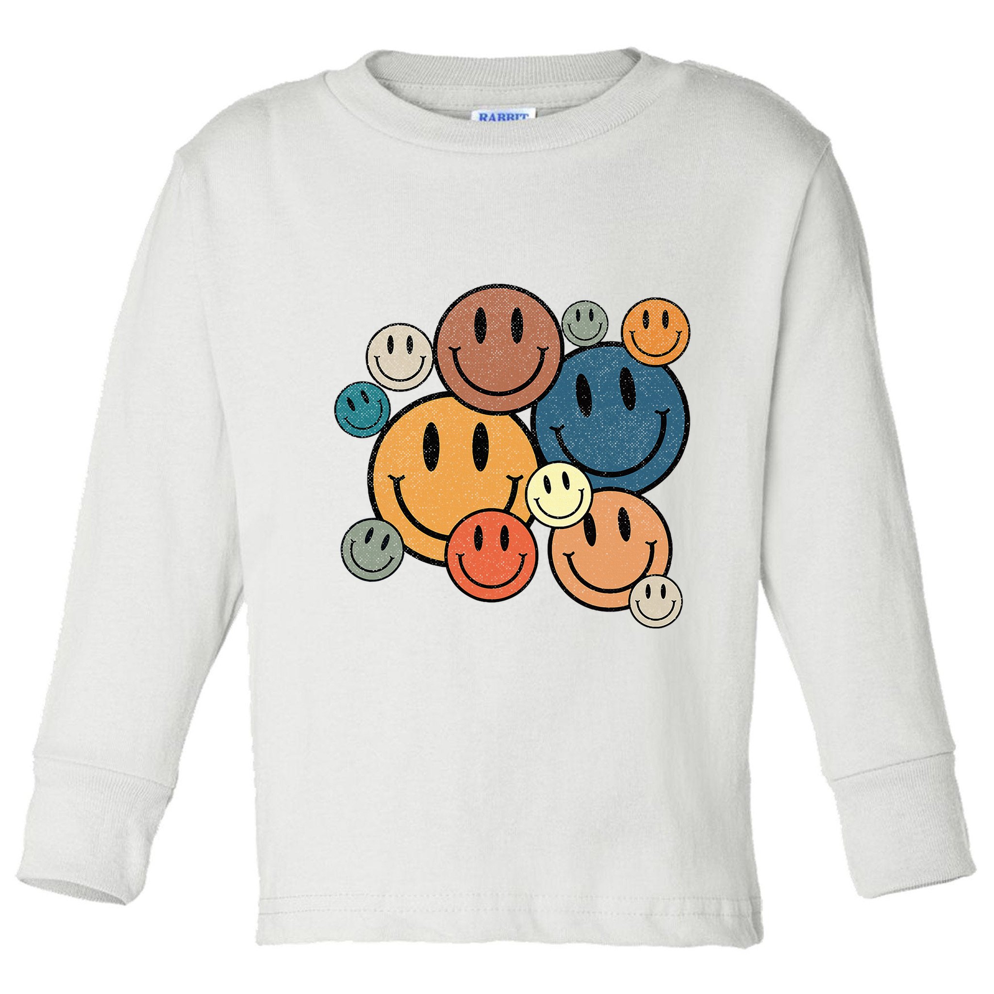 70s Retro Smile Face Cute Happy Peace Toddler Long Sleeve Shirt