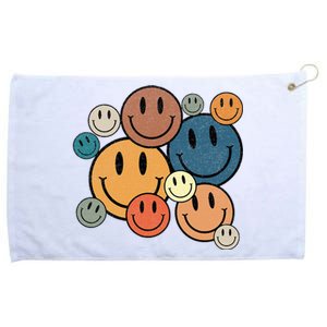 70s Retro Smile Face Cute Happy Peace Grommeted Golf Towel