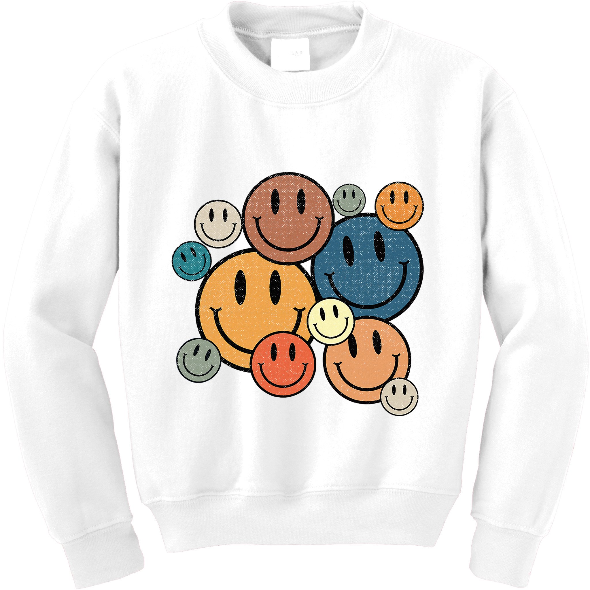 70s Retro Smile Face Cute Happy Peace Kids Sweatshirt