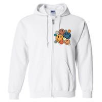 70s Retro Smile Face Cute Happy Peace Full Zip Hoodie