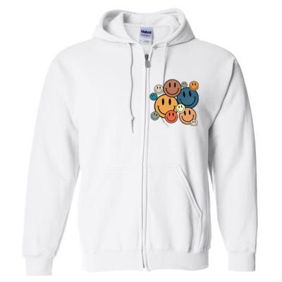 70s Retro Smile Face Cute Happy Peace Full Zip Hoodie