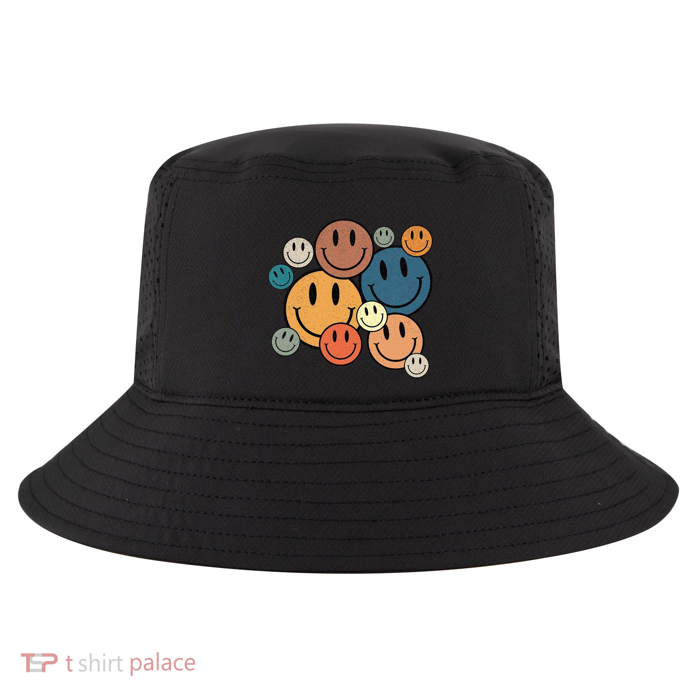 70s Retro Smile Face Cute Happy Peace Smiling Face Cool Comfort Performance Bucket Hat
