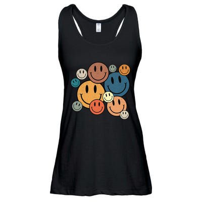 70s Retro Smile Face Cute Happy Peace Smiling Face Ladies Essential Flowy Tank