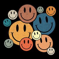 70s Retro Smile Face Cute Happy Peace Smiling Face 16 in Basic Backpack