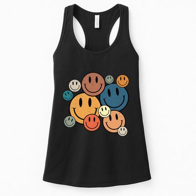 70s Retro Smile Face Cute Happy Peace Smiling Face Womens Tank Top