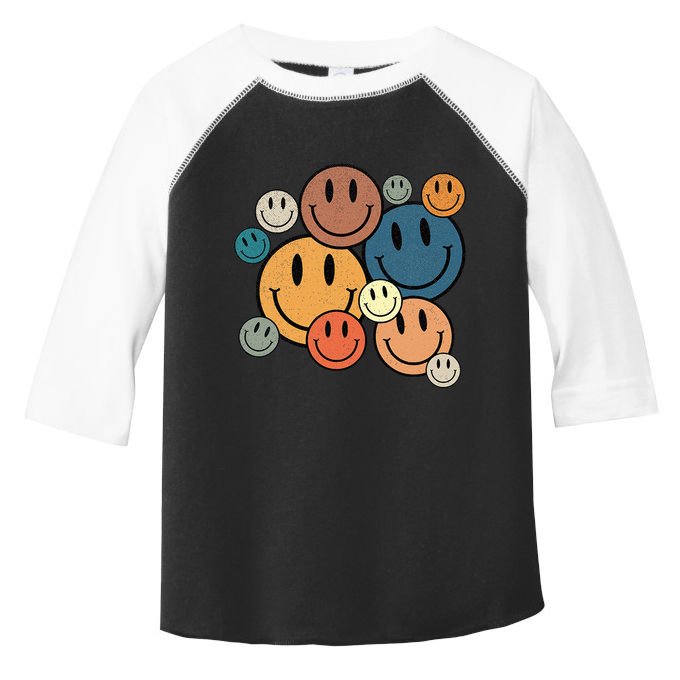 70s Retro Smile Face Cute Happy Peace Smiling Face Toddler Fine Jersey T-Shirt