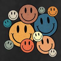 70s Retro Smile Face Cute Happy Peace Smiling Face Golf Towel