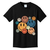 70s Retro Smile Face Cute Happy Peace Smiling Face Kids T-Shirt