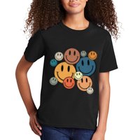 70s Retro Smile Face Cute Happy Peace Smiling Face Kids T-Shirt