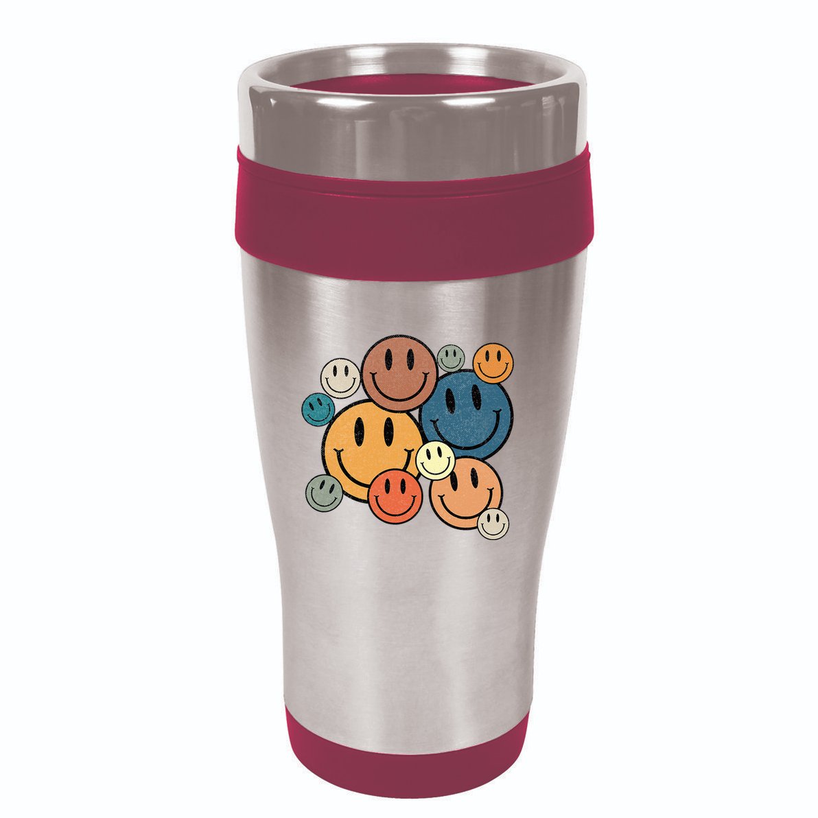 70s Retro Smile Face Cute Happy Peace Smiling Face 16oz Travel Tumbler