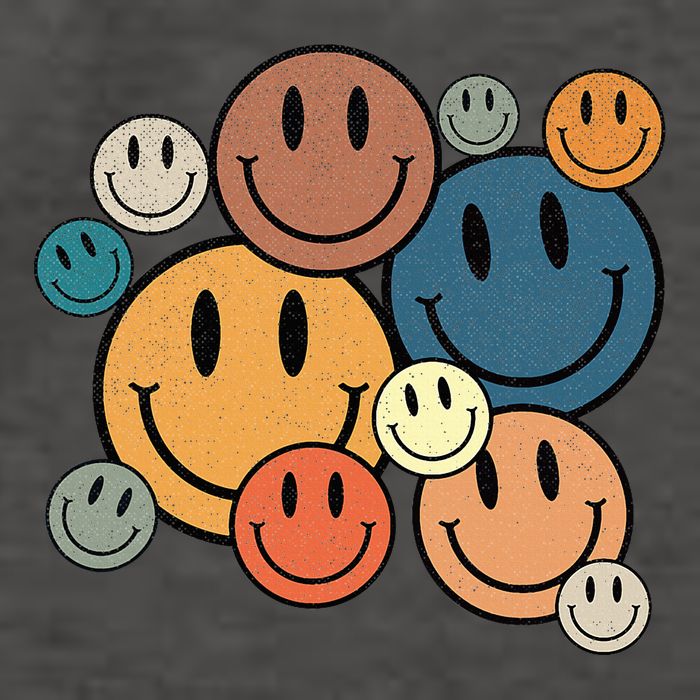 70s Retro Smile Face Cute Happy Peace Smiling Face Vector Backpack