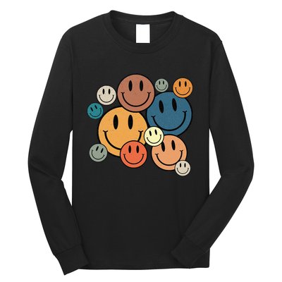 70s Retro Smile Face Cute Happy Peace Smiling Face Long Sleeve Shirt