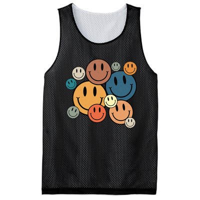 70s Retro Smile Face Cute Happy Peace Smiling Face Mesh Reversible Basketball Jersey Tank