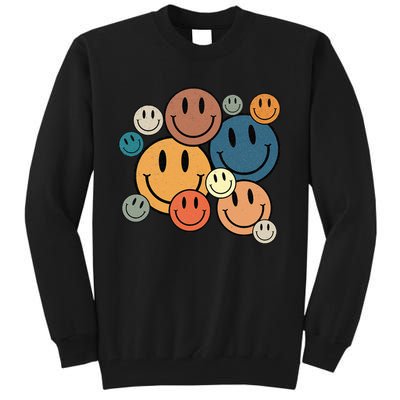 70s Retro Smile Face Cute Happy Peace Smiling Face Tall Sweatshirt