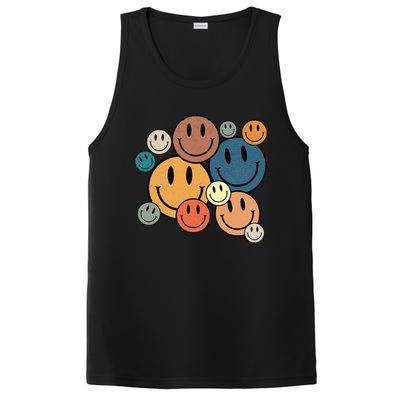 70s Retro Smile Face Cute Happy Peace Smiling Face PosiCharge Competitor Tank