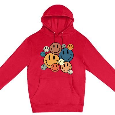 70s Retro Smile Face Cute Happy Peace Smiling Face Premium Pullover Hoodie