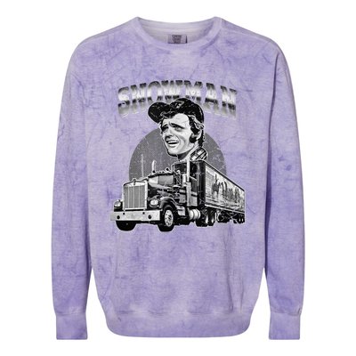 70s Retro Snowman Truck 1970s vintage retro grey Colorblast Crewneck Sweatshirt