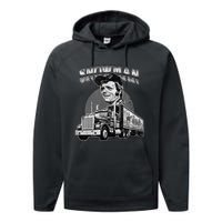 70s Retro Snowman Truck 1970s vintage retro grey Performance Fleece Hoodie