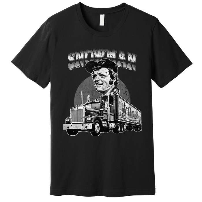 70s Retro Snowman Truck 1970s vintage retro grey Premium T-Shirt