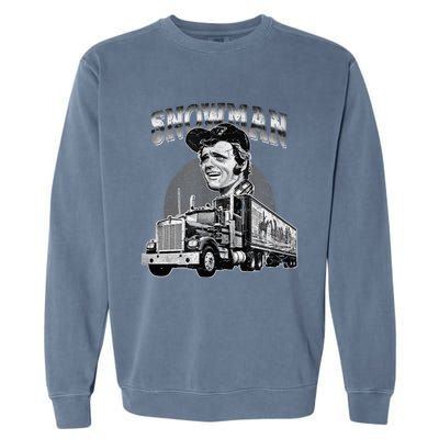 70s Retro Snowman Truck 1970s vintage retro grey Garment-Dyed Sweatshirt