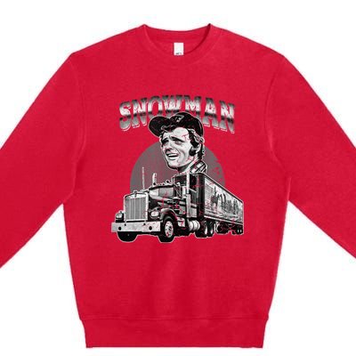 70s Retro Snowman Truck 1970s vintage retro grey Premium Crewneck Sweatshirt