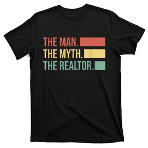 70s Retro The Man Myth Realtor Real Estate Agent Broker T-Shirt