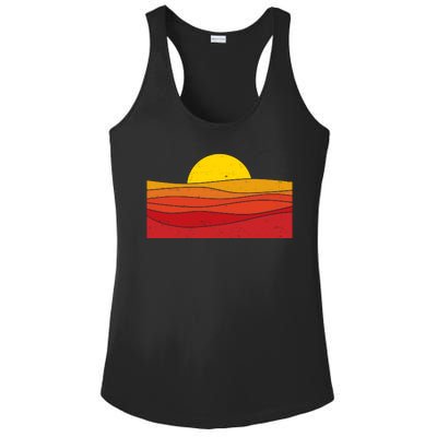 70s Retro Vintage Sunset Ladies PosiCharge Competitor Racerback Tank