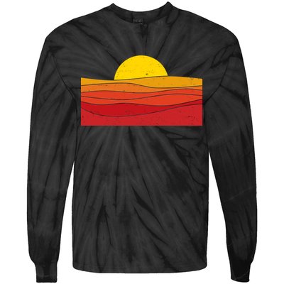 70s Retro Vintage Sunset Tie-Dye Long Sleeve Shirt