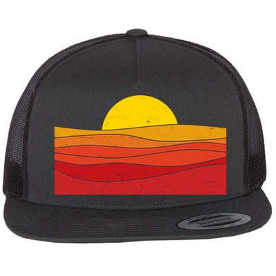 70s Retro Vintage Sunset Flatbill Hat