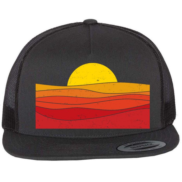 70s Retro Vintage Sunset Flatbill Hat