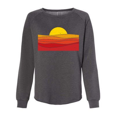 70s Retro Vintage Sunset Womens California Wash Sweatshirt