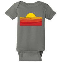 70s Retro Vintage Sunset Baby Bodysuit